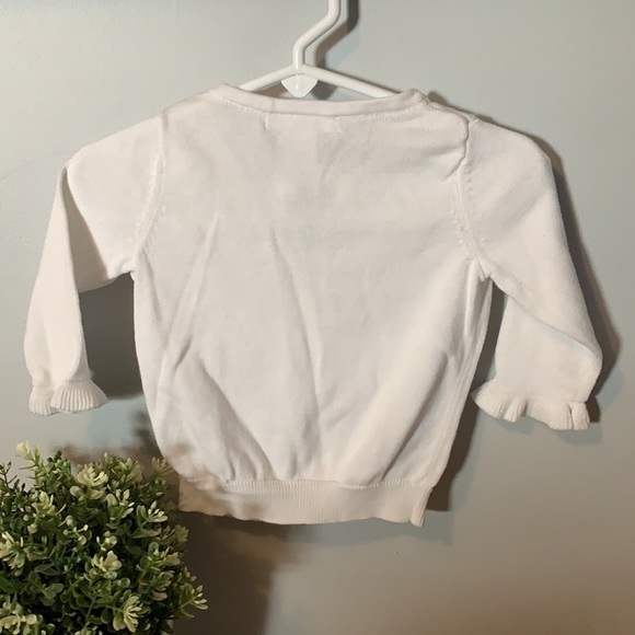 Janie and Jack Cardigan Ruffle Sleeves Floral Appliqué - Picture 2 of 3